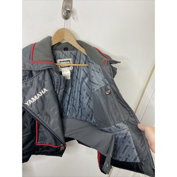Vintage Yamaha Snowmobile Jacket Winter Racer Woman XL 80s Gray Red - Picture 7 of 13